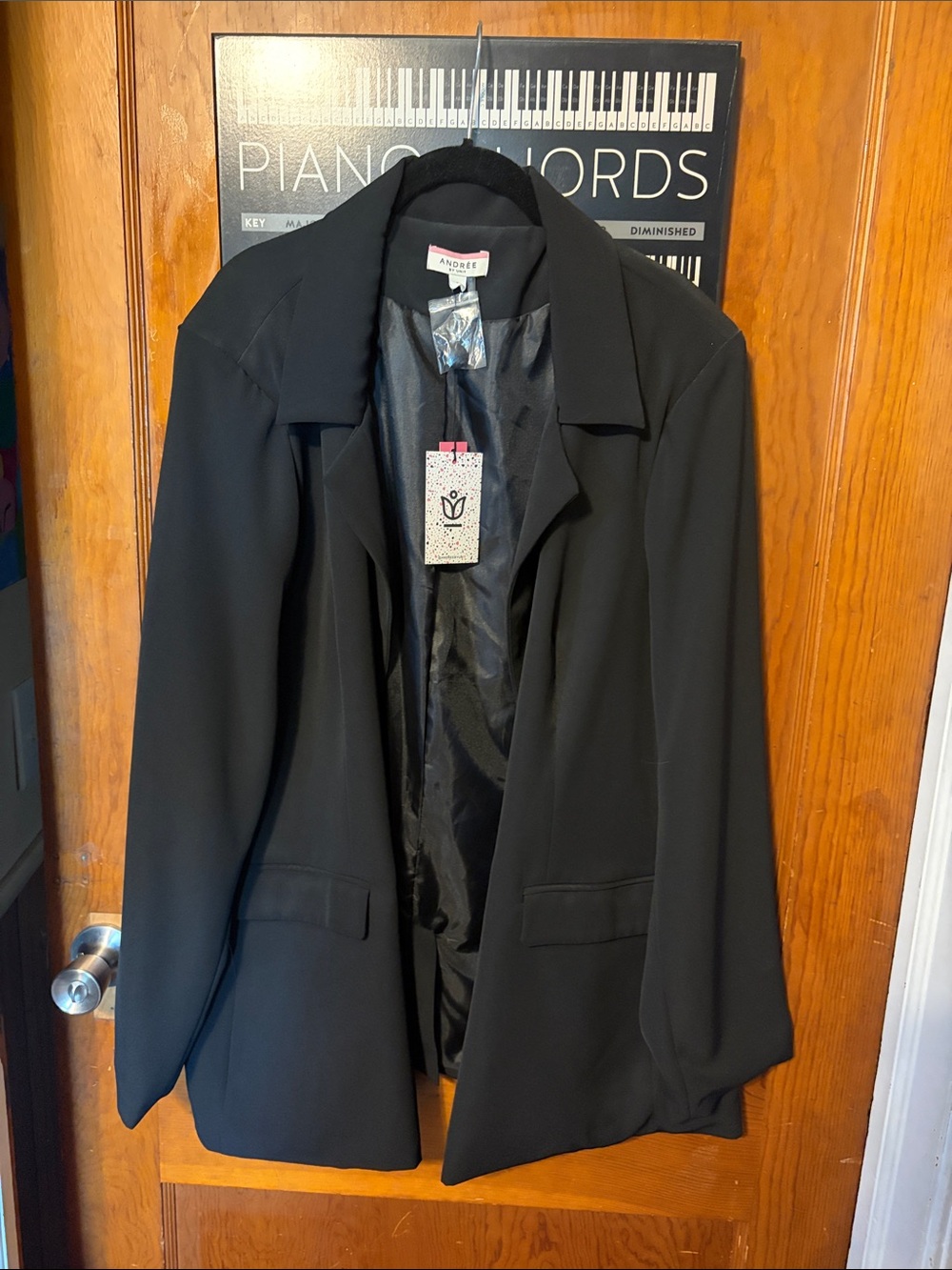 Andree Black Women's Open-Front Blazer